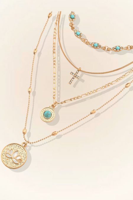 Boho Layered Trendy Gold Stackable  Necklaces